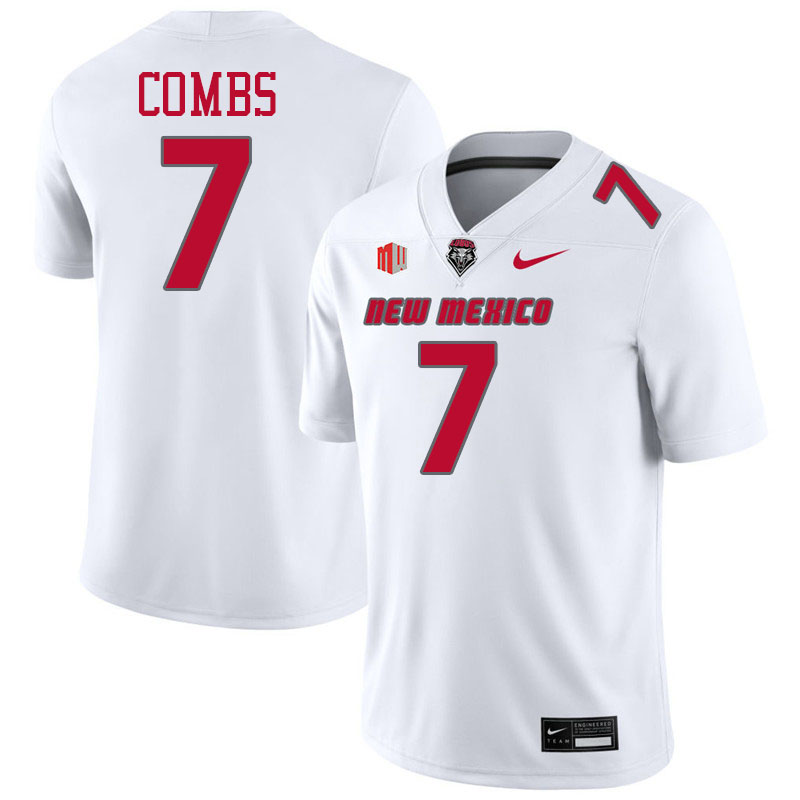 New Mexico Lobos #7 Tavian Combs College Football Jerseys,Uniforms-White